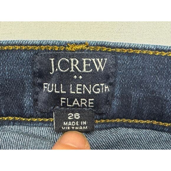 J.Crew Women's Full Length Flare Blue Stretch Denim Jeans - Size 26 (28x31) - Picture 3 of 4